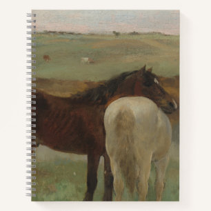 Pferde auf Wiese, Ölgemälde, Edgar Degas Notizbuch
