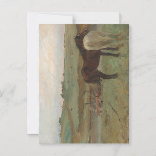 Pferde auf Wiese, Ölgemälde, Edgar Degas Postkarte