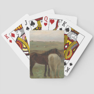 Pferde auf Wiese, Ölgemälde, Edgar Degas Spielkarten