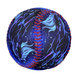 Pferde Baseball in der blauen Sternennacht