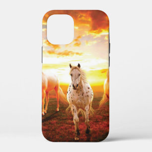 Pferde bei Sonnenuntergang Kissen Case-Mate iPhone Hülle