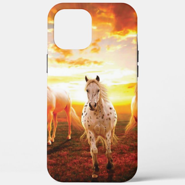 Pferde bei Sonnenuntergang Kissen Case-Mate iPhone Hülle (Rückseite)