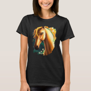 Pferde Blumen Süße Malerei Blumen Pferdereiten T-Shirt
