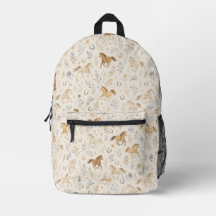 Pferde Blumenmuster Bedruckter Rucksack
