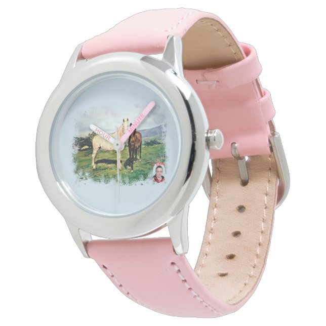 Pferde/Cabalos/Horses Armbanduhr (Schrägansicht)