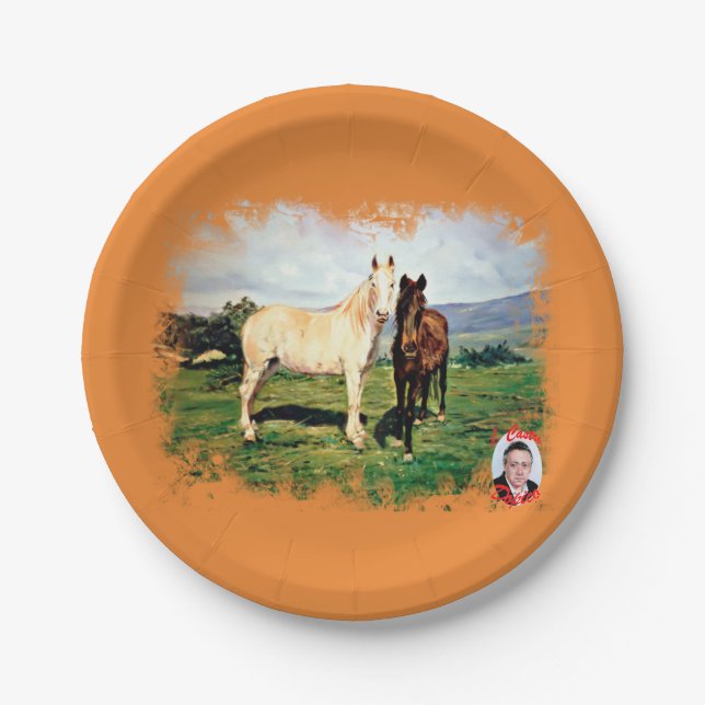 Pferde/Cabalos/Horses Pappteller (Vorderseite)