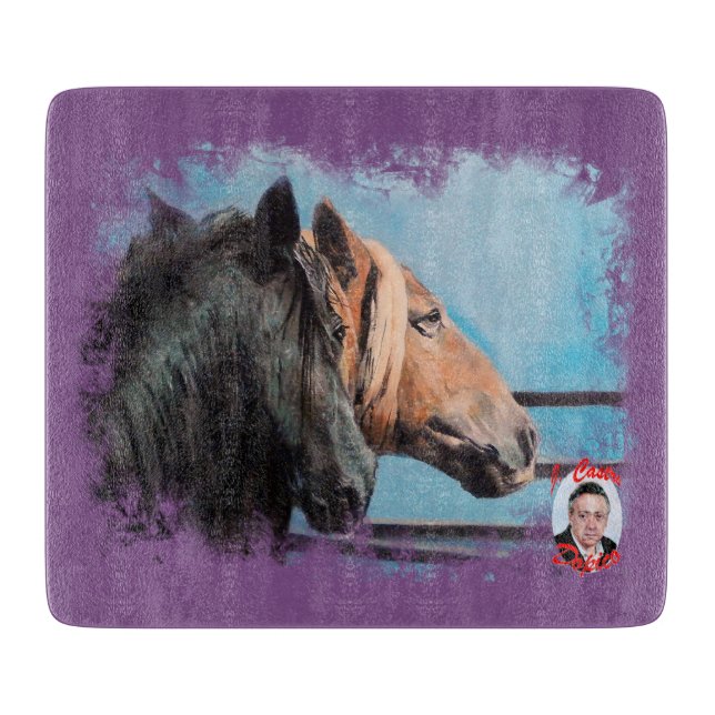 Pferde/Cabalos/Horses Schneidebrett (Vorderseite)