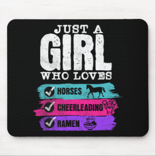 Pferde Cheerleading Ramen Nur Ein Mädchen Das Lila Mousepad