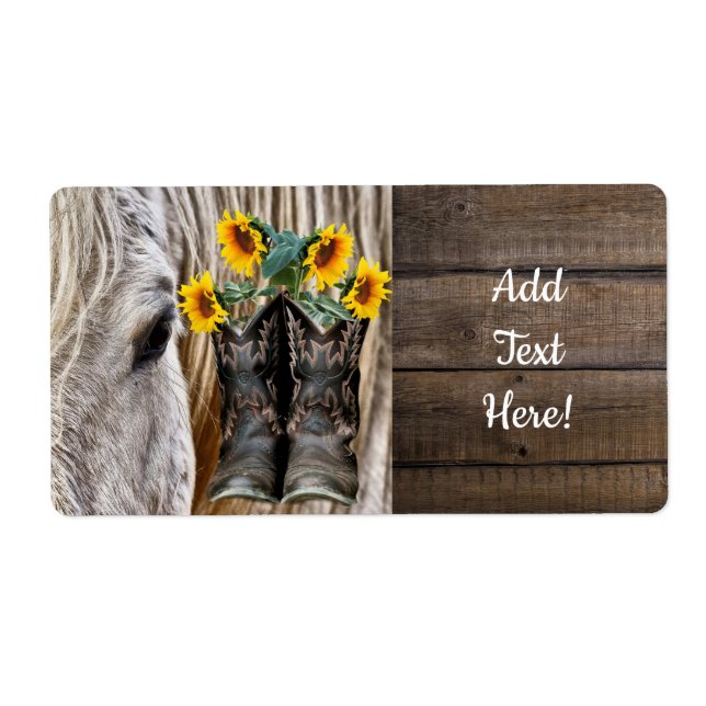 Pferde Cowboy Boots Sonnenblumen (Vorne)