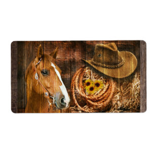 Pferde Cowboy Hat Lasso Sonnenblume Rustikales Bar