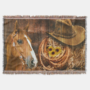 Pferde Cowboy Hat Lasso Sonnenblume Rustikales Bar Decke