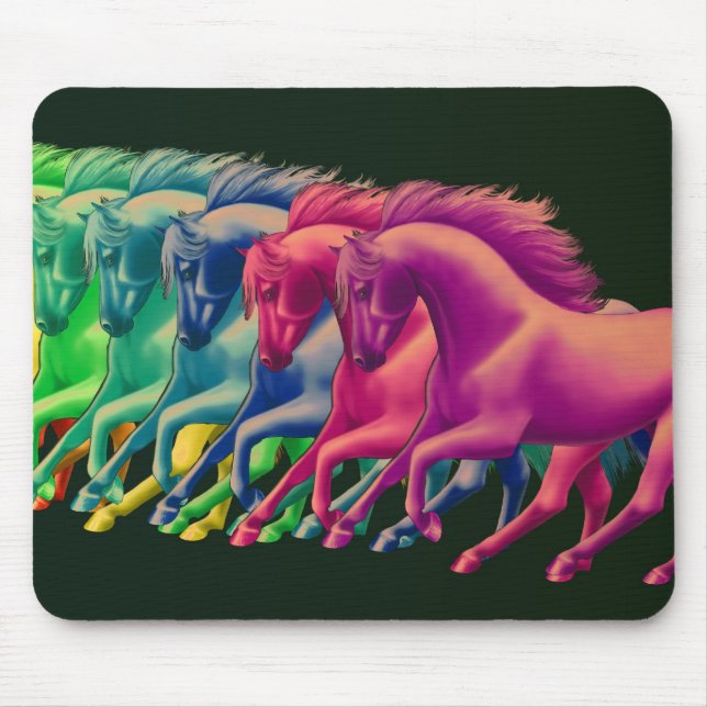 Pferde der verschiedenen Farben Mousepad (Vorne)