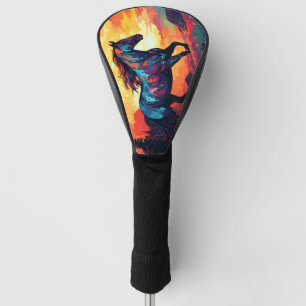 Pferde, die auf Abstrakten Kunstpferden laufen Golf Headcover