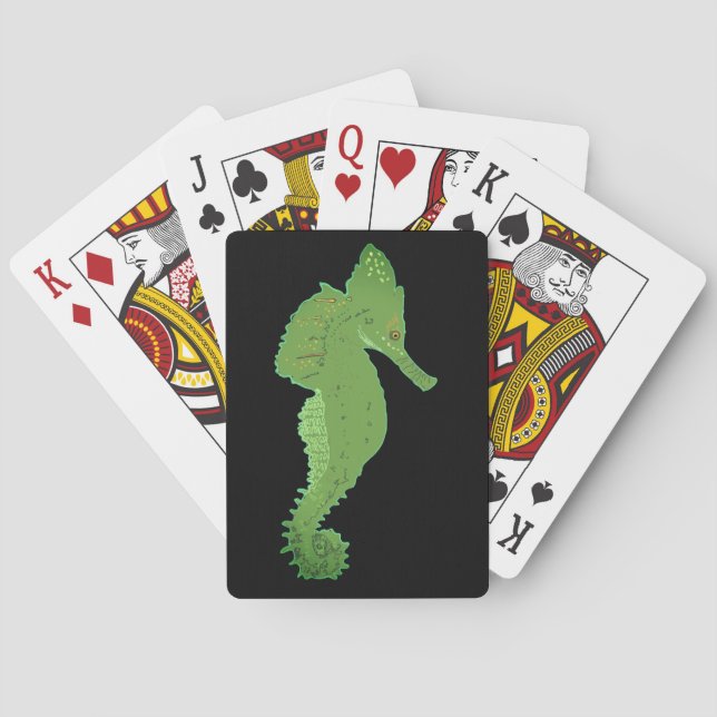 Pferde, die auf dem Grünen Meer spielen Spielkarten (Rückseite)