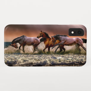 Pferde, die bei Sonnenuntergang im Ozean surfen Case-Mate iPhone Hülle
