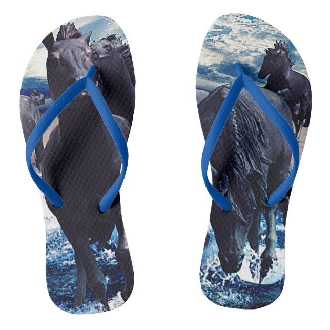 Pferde, die im Wasser laufen Flip Flops (Fußbett)