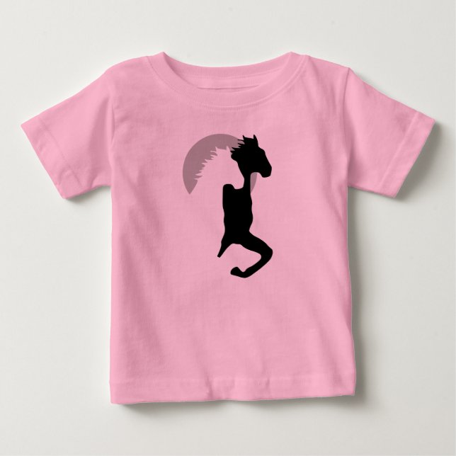 Pferde, die Mädchen T - Shirt zusammenlaufen (Vorderseite)