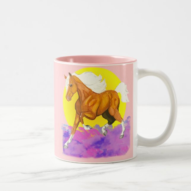 Pferde - eine Touch des Himmels auf Erde Zweifarbige Tasse (Rechts)
