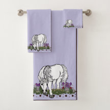 Pferde Einhorn von figdewdrop Badezimmer Handtuch