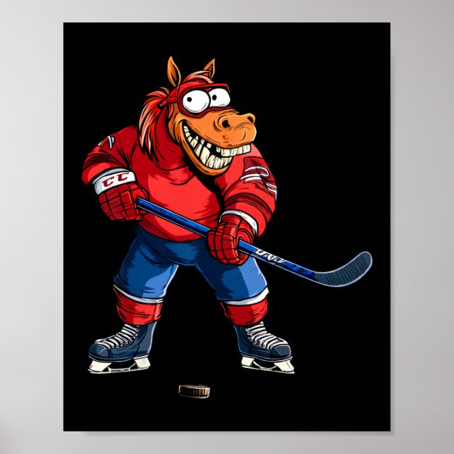 Pferde-Eishockey Poster (Vorne)