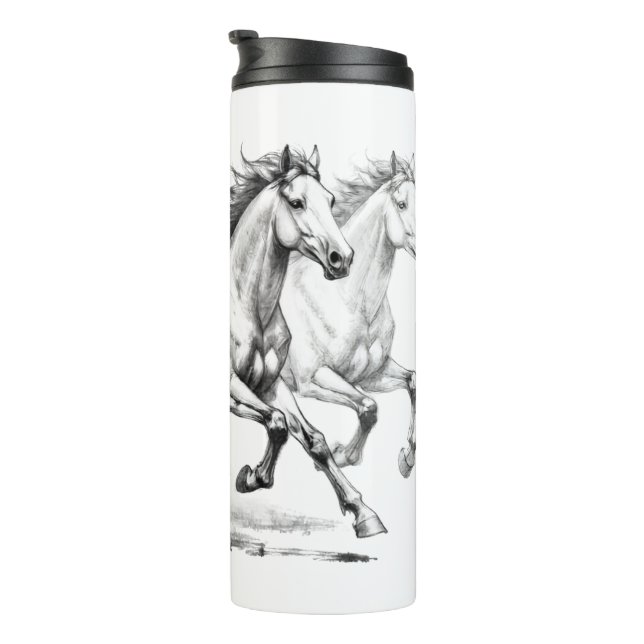 Pferde-Eleganz Thermosbecher (Nach rechts gedreht)