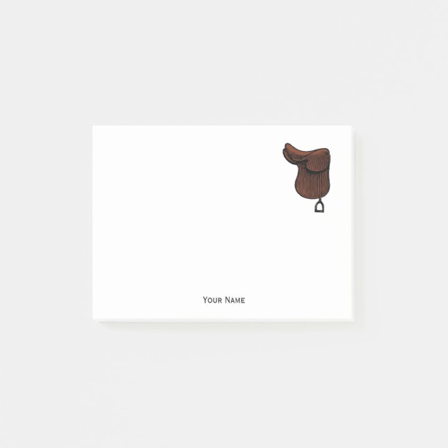 Pferde - Farbe des Reitsattelsattels Post-it Klebezettel (Vorderseite)