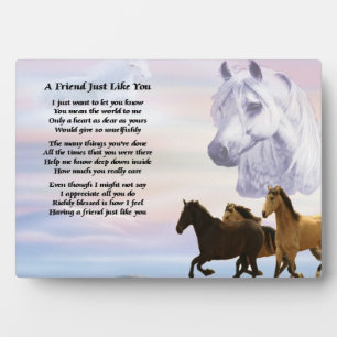 Pferde Friend Gedicht Plaque Fotoplatte