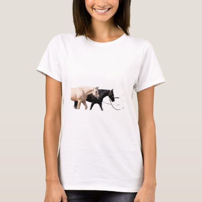 Pferde führen mit Pferden T-Shirt (Vorderseite)