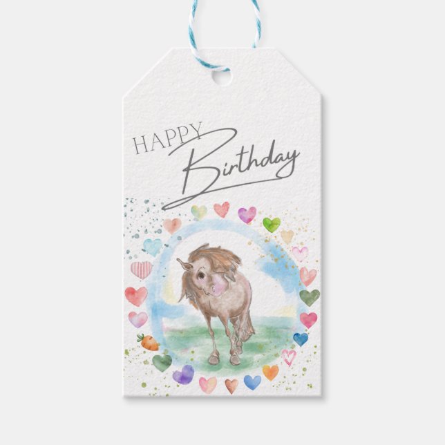 Pferde Geschenkanhänger für Pferdemädchen (Vorderseite)