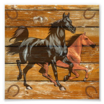 Pferde Horseshoes Barn Wood Cowboy