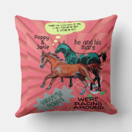 Pferde im albernen Comic Kissen