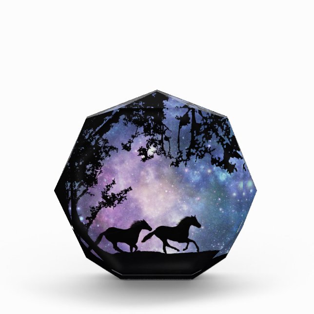 Pferde im Mondschein Kunst der Feinschmeckerei Fotoblock (Vorderseite)