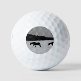 Pferde im Schnee be6 gbcnm Golfball