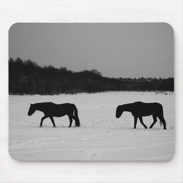 Pferde im Schnee mpcnm Mousepad (Vorne)