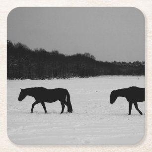 Pferde im Schnee Untersetzer