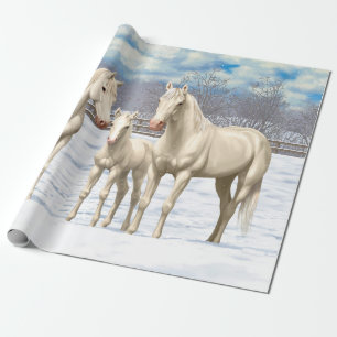 Pferde im Weißen Viertel im Schnee Geschenkpapier