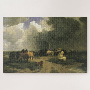 Pferde in einem Regensturm (Pferde)