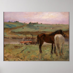 Pferde in einer Wiese Degas Kunstdruckerei Poster