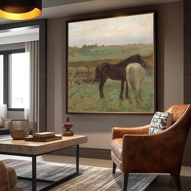 "Pferde in einer Wiese" Gemälde von Edgar Degas Leinwanddruck (Von Creator hochgeladen)