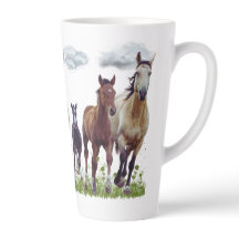 Pferde in einer Wiese-Tasse