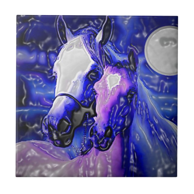 Pferde in Liebe Fliese (Vorderseite)