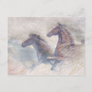 Pferde in Stampede Postkarte