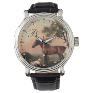 PFERDE / Jäger mit zwei Spaniels Armbanduhr