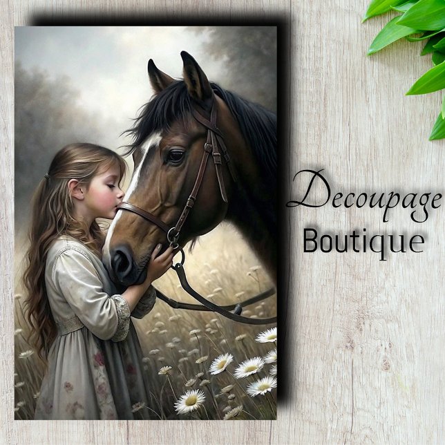Pferde Kiss Decoupage Seidenpapier (Horse Kiss Decoupage Tissue Paper)