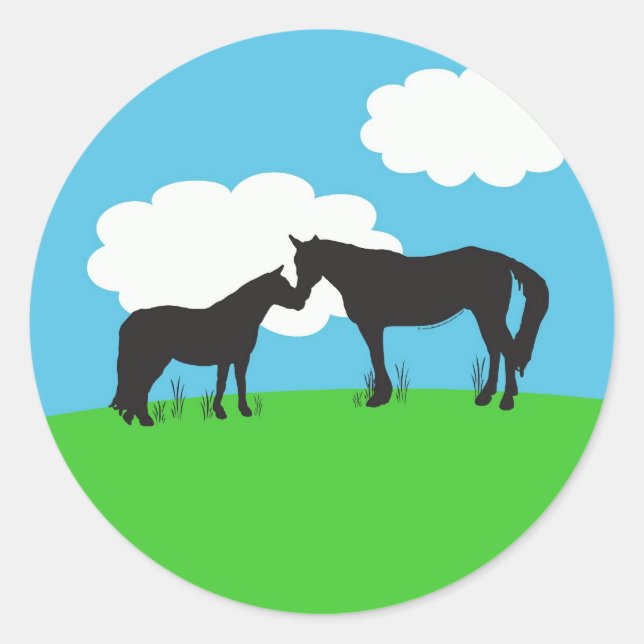 Pferde Kisses Sticker (Vorderseite)