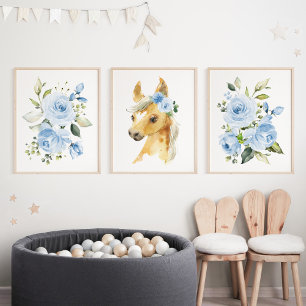 Pferde, Landtiere, Blüten, Kinderzimmer für Junge Bilderwand Sets