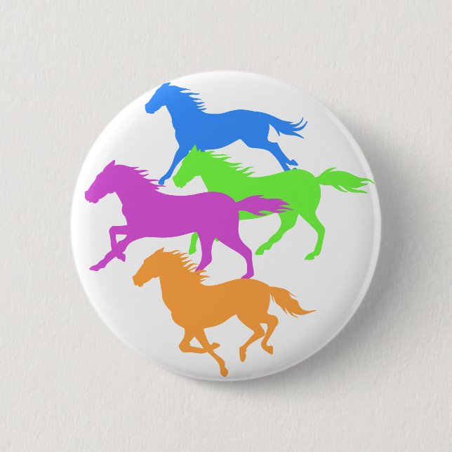 Pferde laufen Farbe - Farbe auswählen Button (Vorderseite)