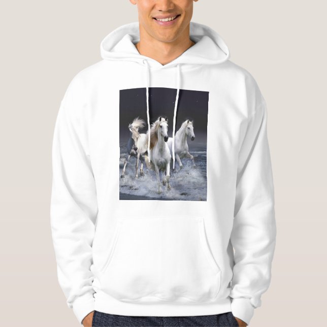Pferde laufen Kissen Hoodie (Vorderseite)