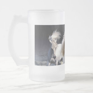 Pferde laufend Kissen Mattglas Bierglas
