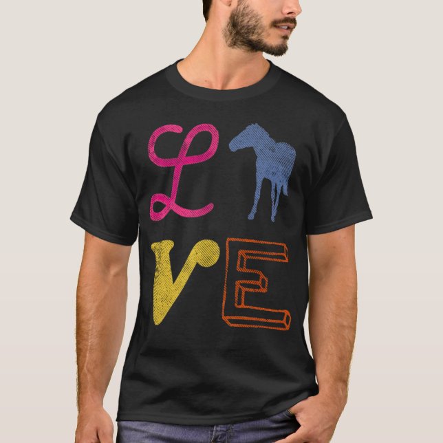 Pferde Liebe Pferde Spaß Sport T-Shirt (Vorderseite)